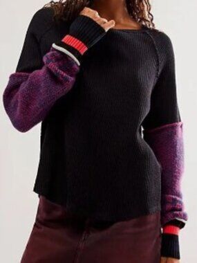We The Free Mod About You Cuff Raglan Pullover sz Medium